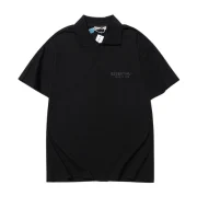 Essentials Black Collar T Shirt