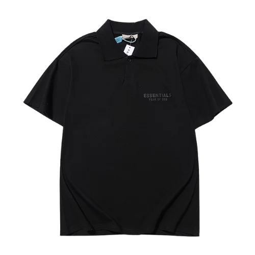 Essentials Black Collar T Shirt Essentials Black Collar T Shirt