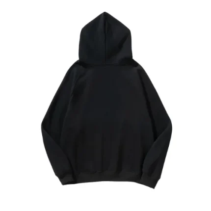 Essentials Embossed Relief Black Hoodie1