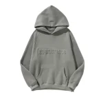 Essentials Embossed Relief Grey Hoodie