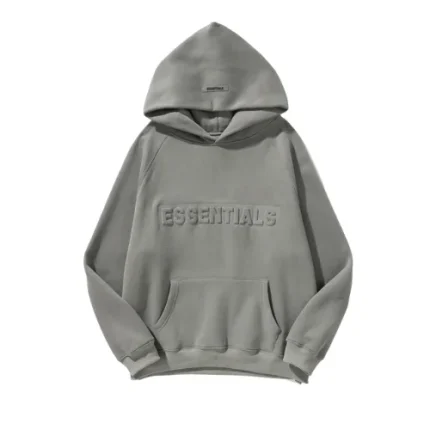 Essentials Embossed Relief Grey Hoodie