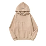 Essentials Embossed Relief Light Brown Hoodie