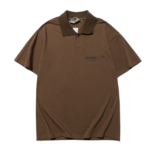 Essentials Marrom Collar T Shirt Essentials Marrom Collar T Shirt