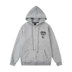 Stussy Bluza Grey World Tour Zip
