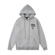 Stussy Bluza Grey World Tour Zip