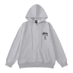 Stussy Bluza World Tour Zip Grey