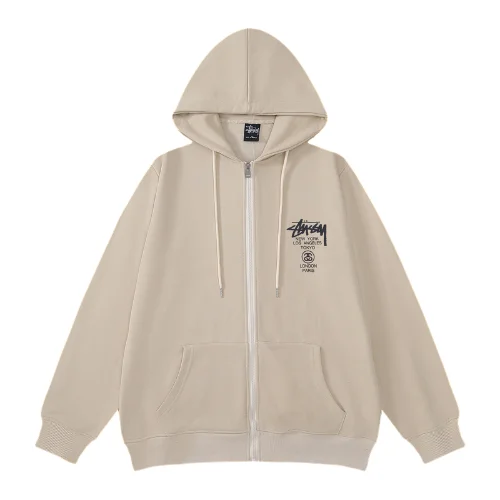 Stussy Bluza World Tour Zip Grey Cream Stussy Bluza World Tour Zip Grey Cream