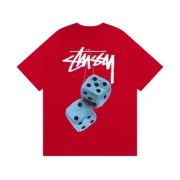 Stussy Fuzzy Dice T Shirt Red Back