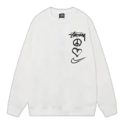 Nike x Stussy Peace Love Sweatshirt Black Front