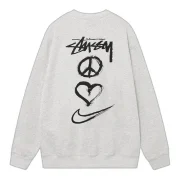 Nike x Stussy Peace Love Sweatshirt Grey Back