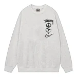 Nike x Stussy Peace Love Sweatshirt Grey Front