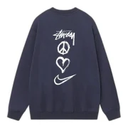 Nike x Stussy Peace Love Sweatshirt Navy Back
