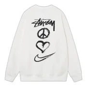 Nike x Stussy Peace Love Sweatshirt White Front