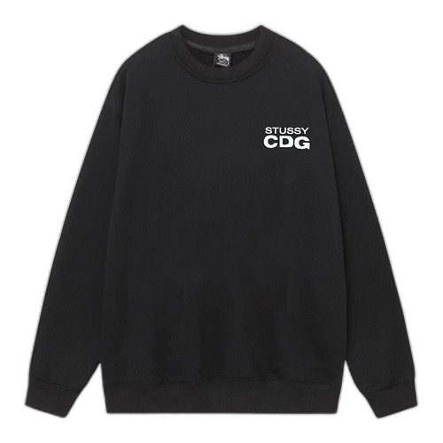 Stussy CDG Sweatshirt Black Front Stussy CDG Sweatshirt Black Front