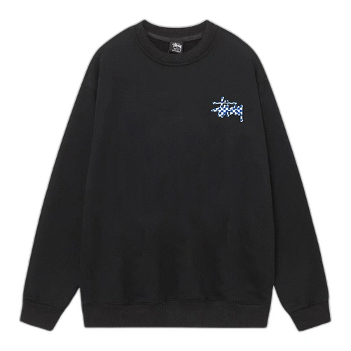 Stussy Checker Sweatshirt Black Front Stussy Checker Sweatshirt Black Front