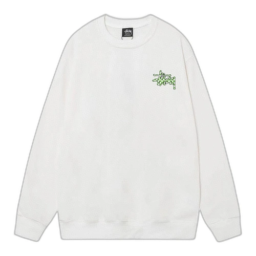 Stussy Checker Sweatshirt White Front Stussy Checker Sweatshirt White Front
