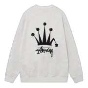 Stussy Crown Sweatshirt Grey Back