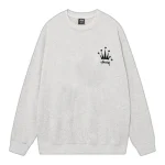 Stussy Crown Sweatshirt Grey Front