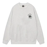 Stussy Crown Sweatshirt Grey Front