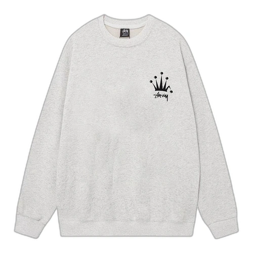 Stussy Crown Sweatshirt Grey Front Stussy Crown Sweatshirt Grey Front