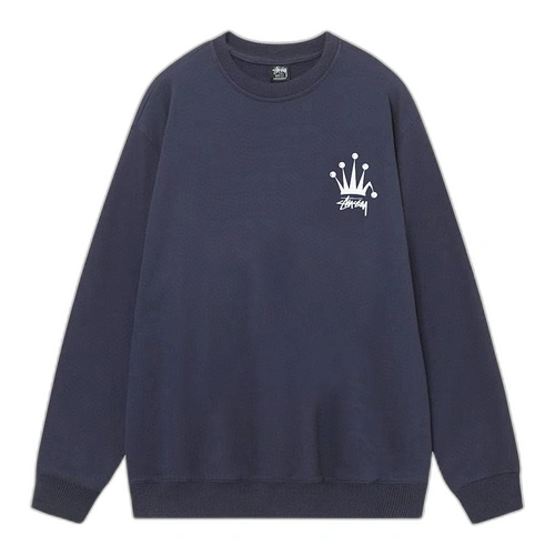 Stussy Crown Sweatshirt Navy Front Stussy Crown Sweatshirt Navy Front