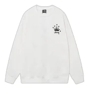 Stussy Crown Sweatshirt White Front