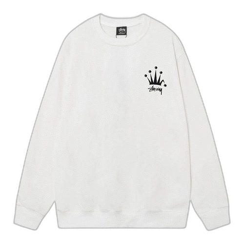 Stussy Crown Sweatshirt White Front Stussy Crown Sweatshirt White Front