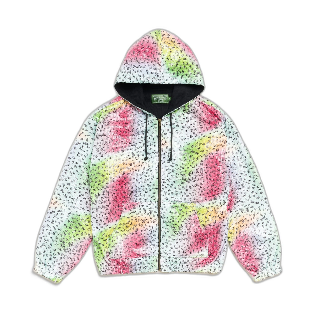 Stussy Denim Tears Sequin Zip Hoodie Multi Front Stussy Denim Tears Sequin Zip Hoodie Multi Front