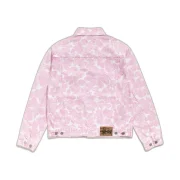 Stussy Denim Trucker Jacket Pink Hawaiian Back