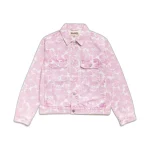 Stussy Denim Trucker Jacket Pink Hawaiian Front