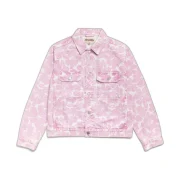 Stussy Denim Trucker Jacket Pink Hawaiian Front