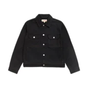 Stussy Denim Trucker Jacket Raw Black Contrast Stitch Front