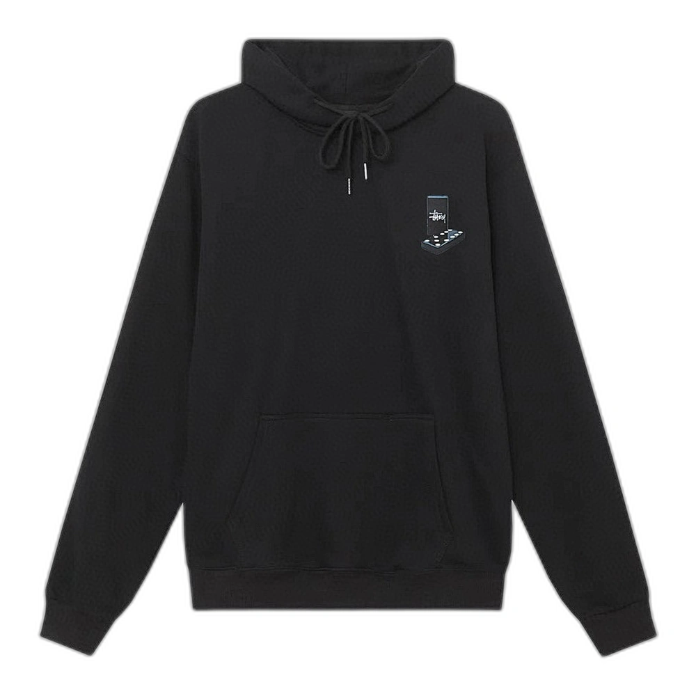 Stussy Domino Hoodie Black Front Stussy Domino Hoodie Black Front