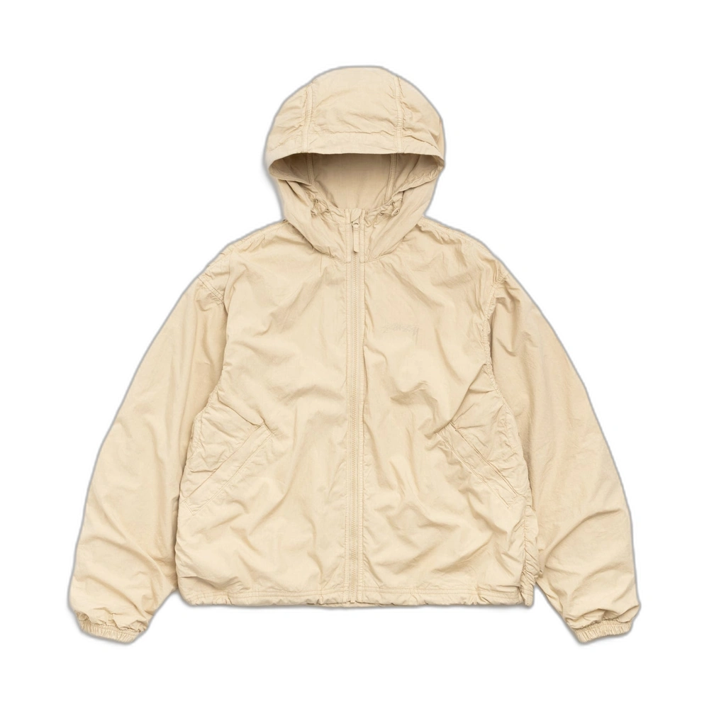 Stussy Double Cotton Hooded Jacket Sand Front Stussy Double Cotton Hooded Jacket Sand Front