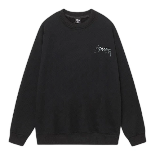 Stussy Faded Script Sweatshirt Black Front Stussy Faded Script Sweatshirt Black Front