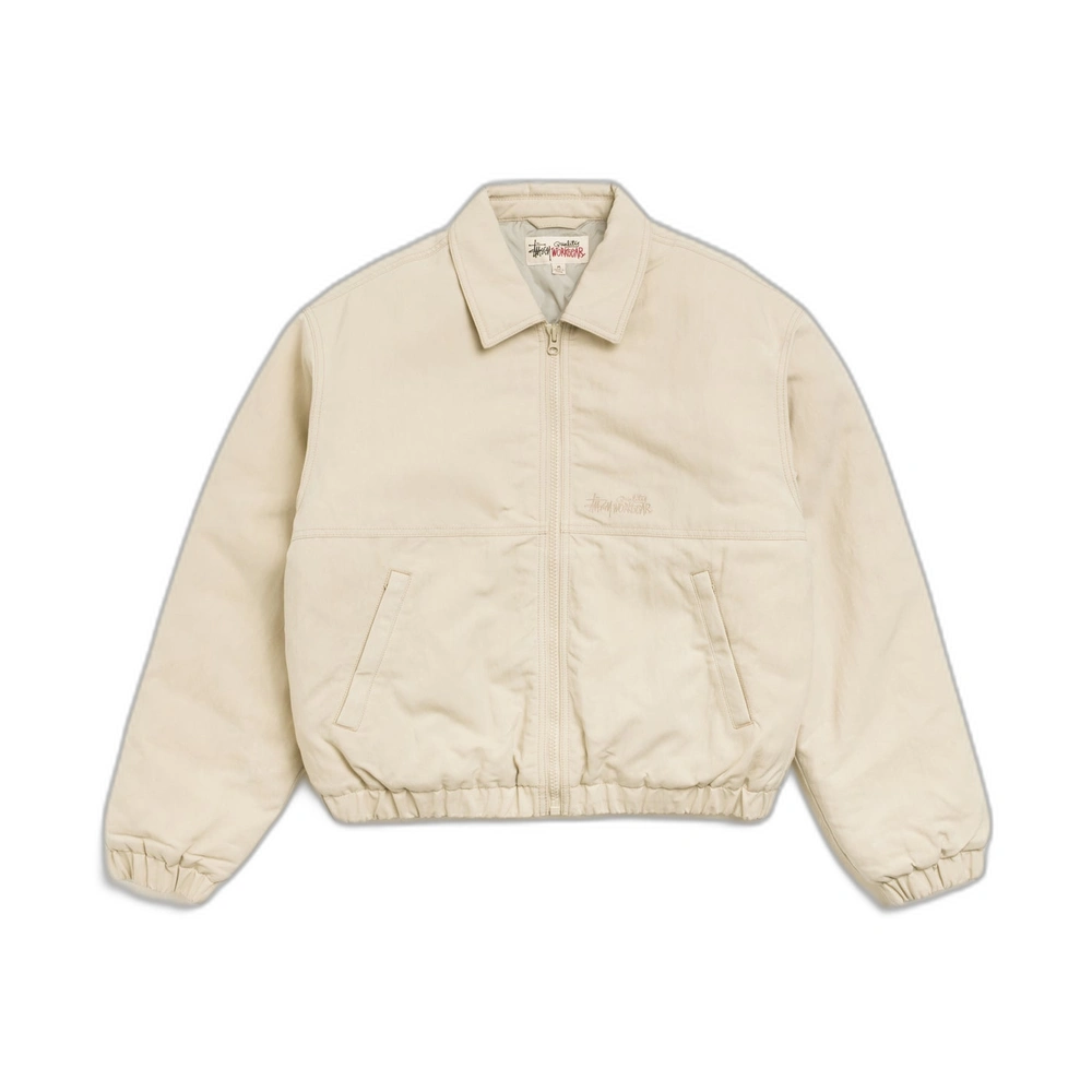 Stussy Nyco Collared Work Jacket Sand Front Stussy Nyco Collared Work Jacket Sand Front
