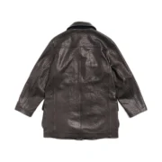 Stussy Our Legacy Leather Fireman Jacket Black Back