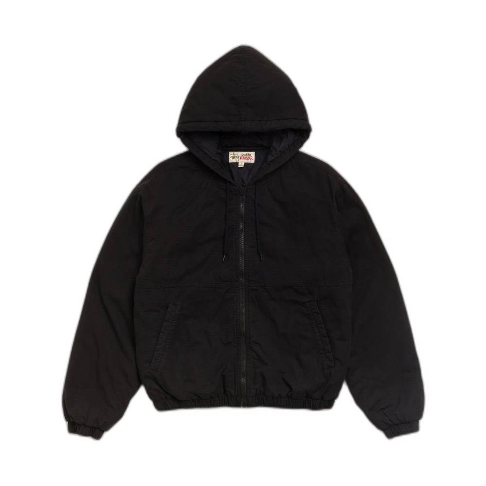 Stussy Ripstop Work Jacket Black Front Stussy Ripstop Work Jacket Black Front