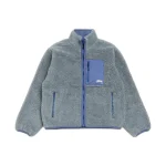 Stussy Sherpa Reversible Jacket Bluestone Front