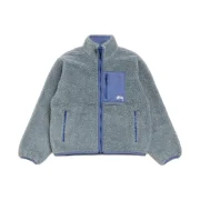 Stussy Sherpa Reversible Jacket Bluestone Front