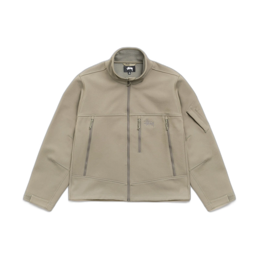 Stussy Soft Shell Jacket Moss Grey Front Stussy Soft Shell Jacket Moss Grey Front