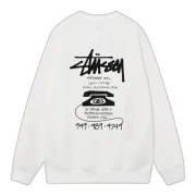 Stussy Telephone Sweatshirt White Back