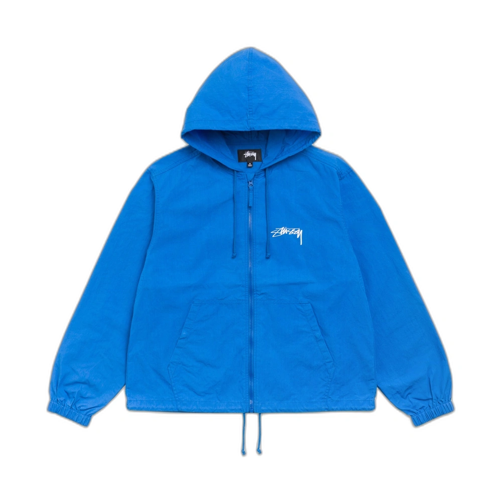 Stussy Waxed Cotton Beach Shell Blue Front Stussy Waxed Cotton Beach Shell Blue Front
