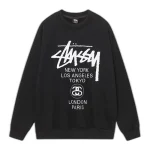 Stussy World Tour Sweatshirt Black Front