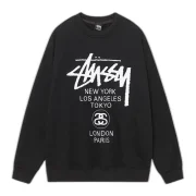 Stussy World Tour Sweatshirt Black Front