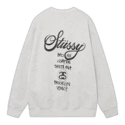 Stussy World Tour Sweatshirt Grey Back