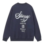 Stussy World Tour Sweatshirt Navy Back